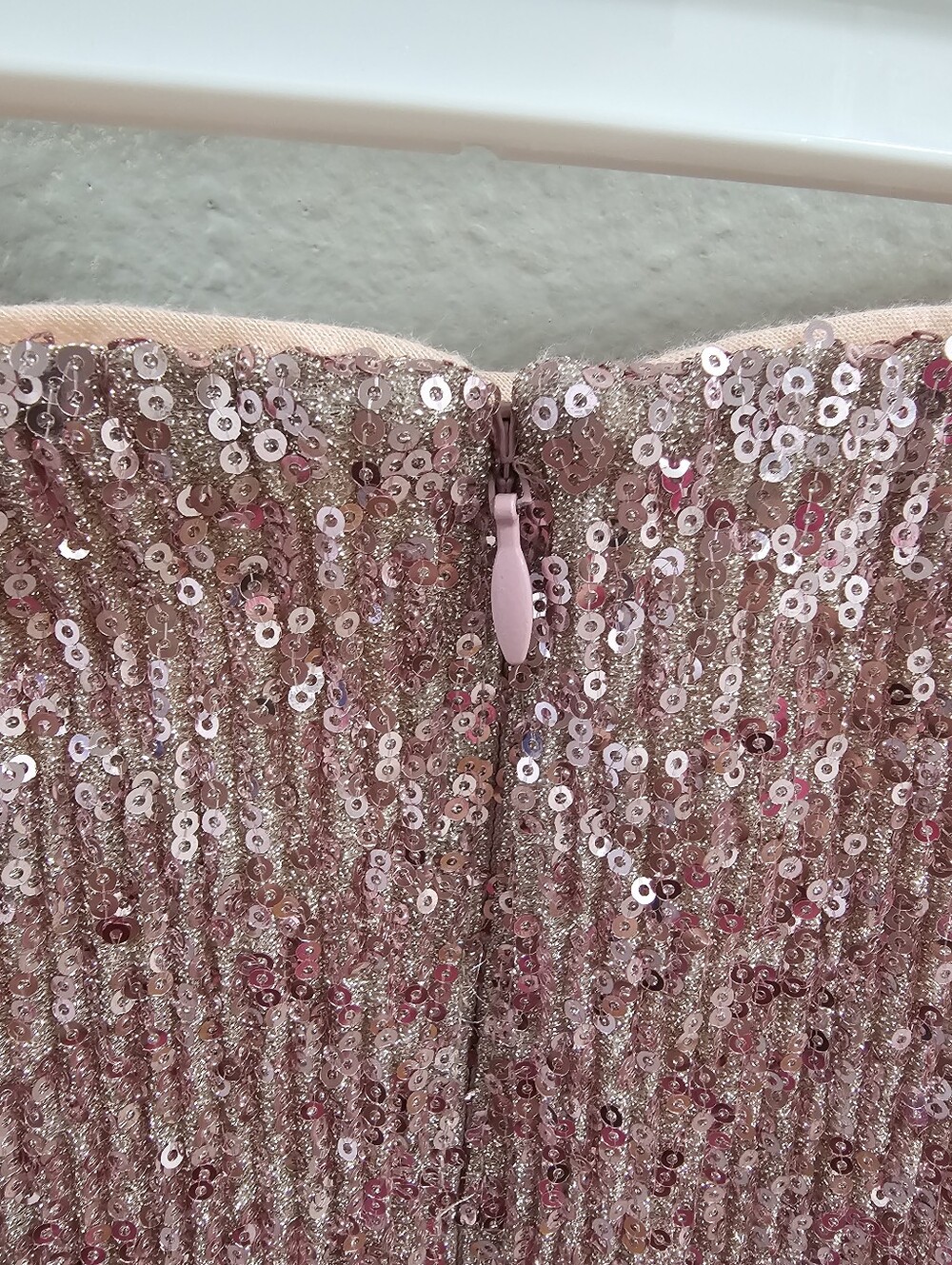 Vineyard Vines Rose Gold Sequin Midi Skirt - Picture 2 of 3